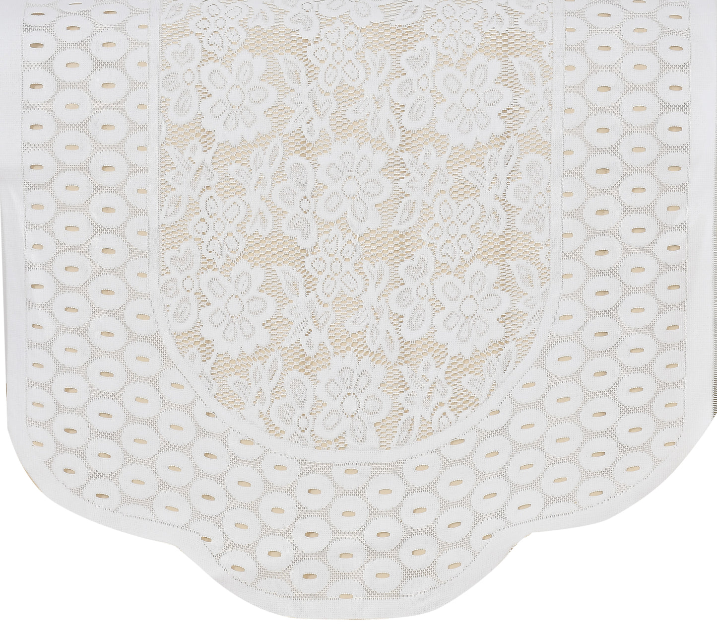 Bigger Fish Poly Cotton Net Fabric 5 Seater Sofa Cover - 10 Pieces (White)