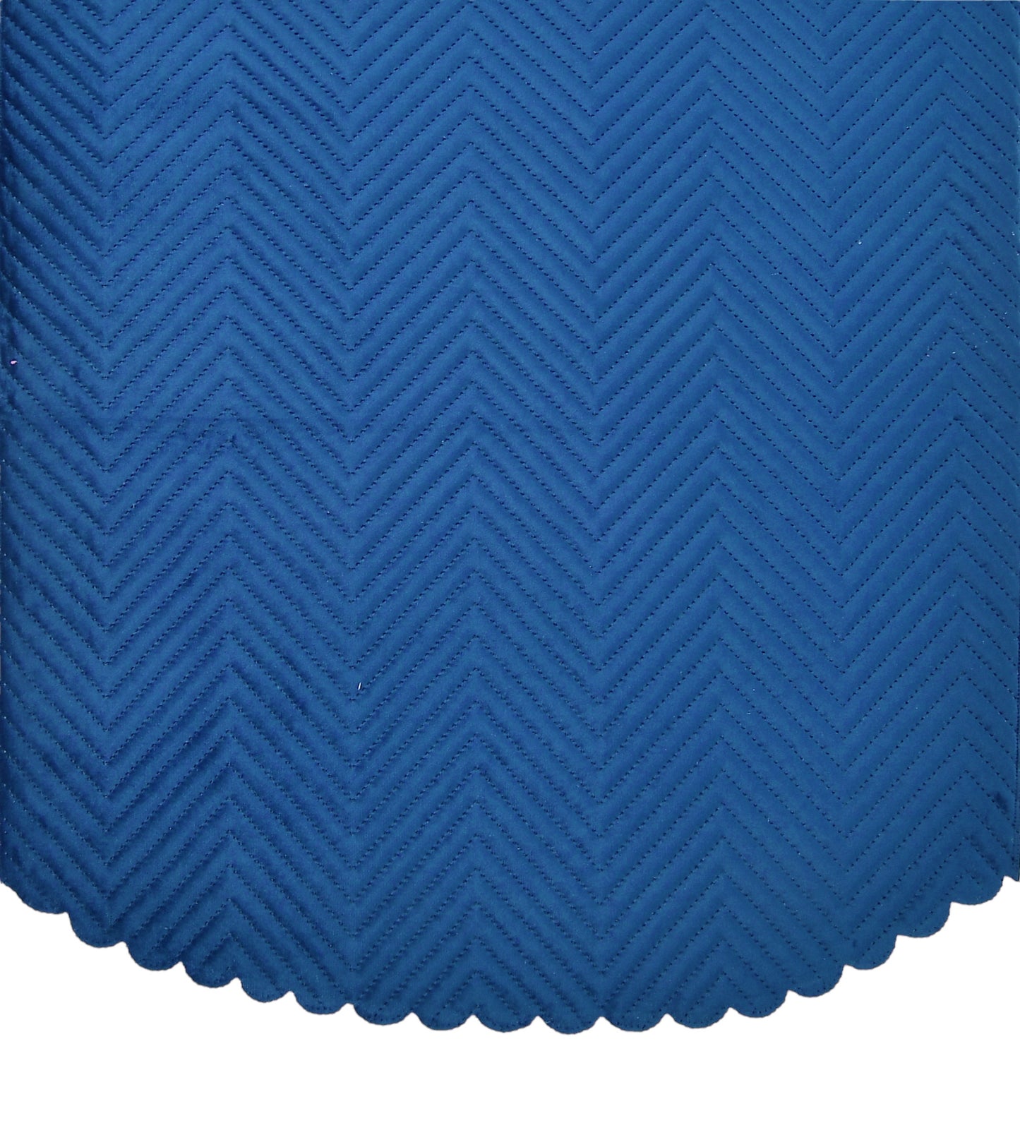 Bigger Fish Velvet Quilted 5 Seater Sofa Cover - 10 Pieces (Blue)