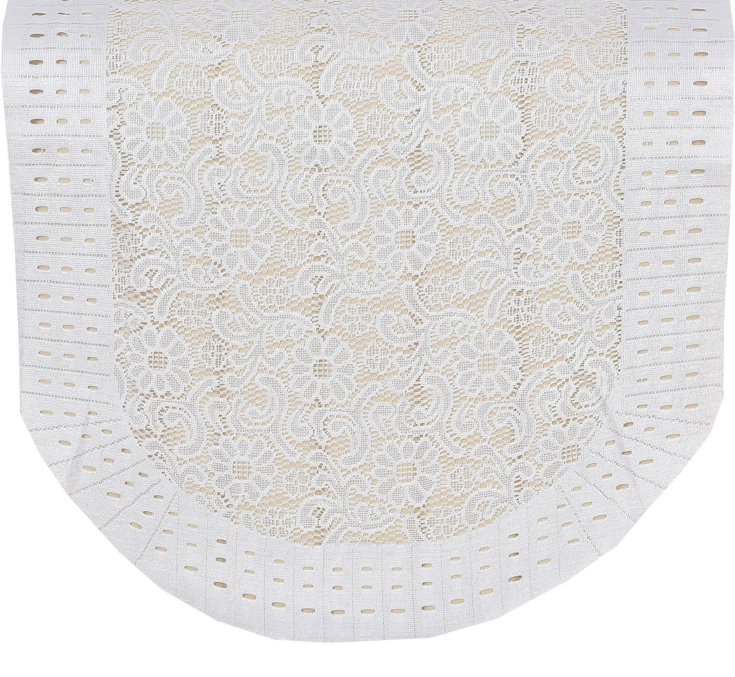 Bigger Fish Poly Cotton Net Fabric 5 Seater Sofa Cover - 10 Pieces (Cream)