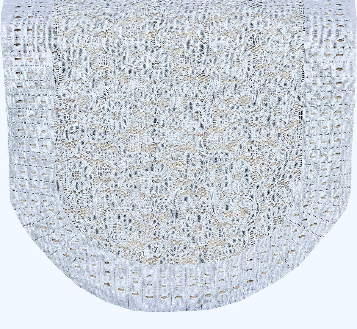 Bigger Fish Poly Cotton Net Fabric 5 Seater Sofa Cover - 10 Pieces (White)