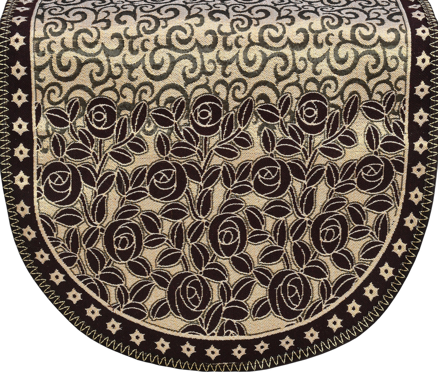 Bigger Fish Poly Cotton Fabric 5 Seater Sofa Cover - 10 Pieces (Coffee)