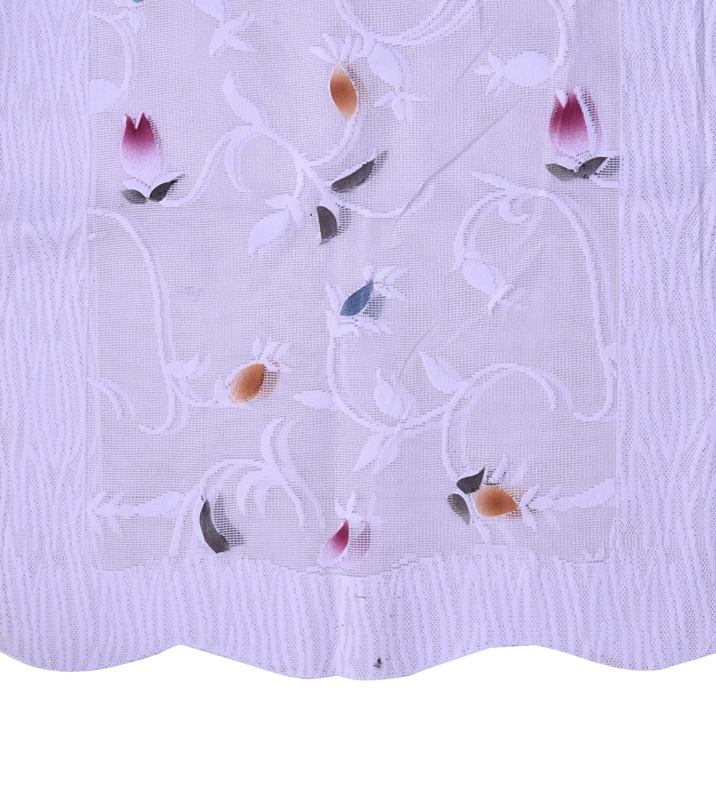 Bigger Fish Poly Cotton Net Fabric 5 Seater Sofa Cover - 10 Pieces (White)