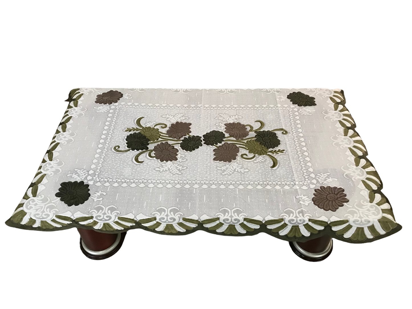 Bigger Fish Poly cotton 40x60 Inch Green 4 Seater Center Table Cover - Premium Quality & Style