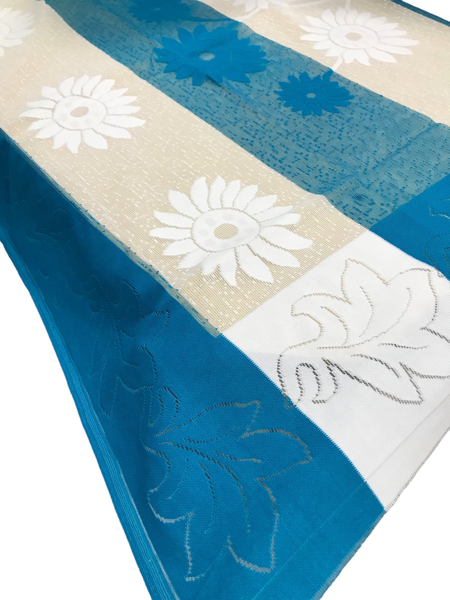 Bigger Fish Poly Cotton , Decorative Hand Made Floral Design Dining Table Cover for 6-8 Seater (60 X 90 Inches) (Firoji)