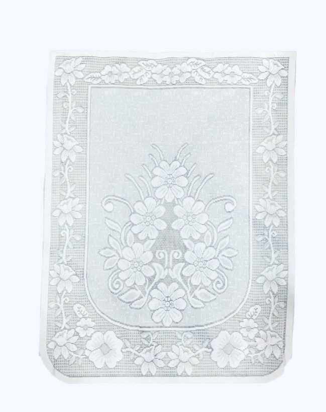 Bigger Fish Poly Cotton Net Fabric 5 Seater Sofa Cover - 10 Pieces (White)