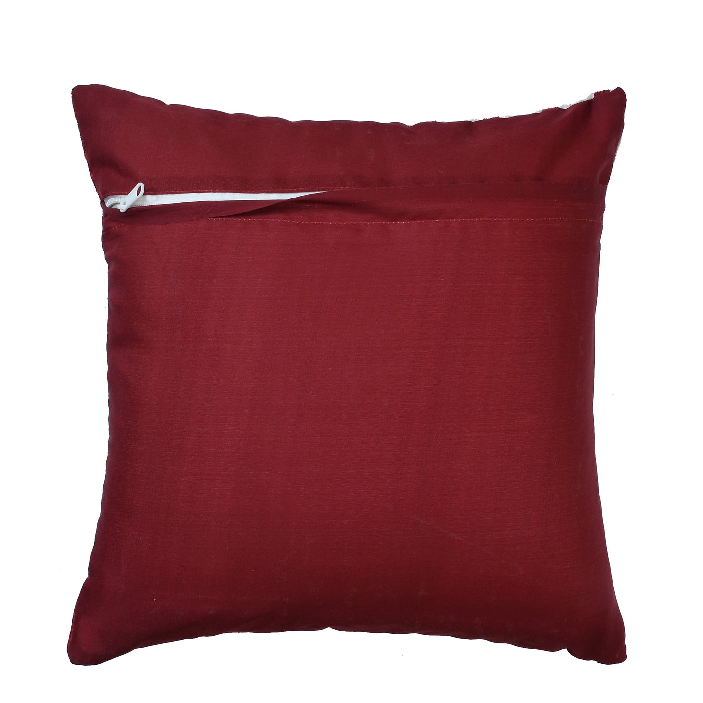Bigger Fish Set of 5 Tissue Chenille Striped Cushion Covers - Maroon (16x16 Inches)