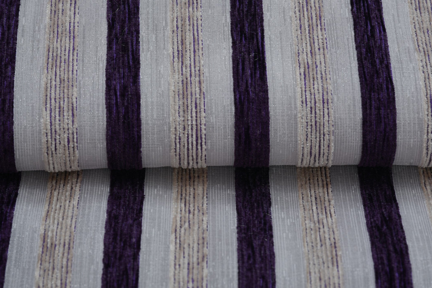 Bigger Fish Set of 5 Tissue Chenille Striped Cushion Covers - Purple (16x16 Inches)