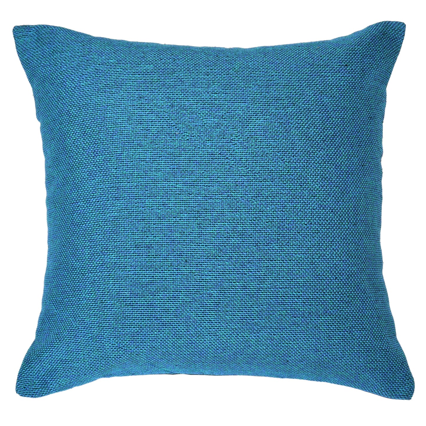 Bigger Fish Set of 5 Plain Jute 16x16 Inch Aqua Cushion Covers