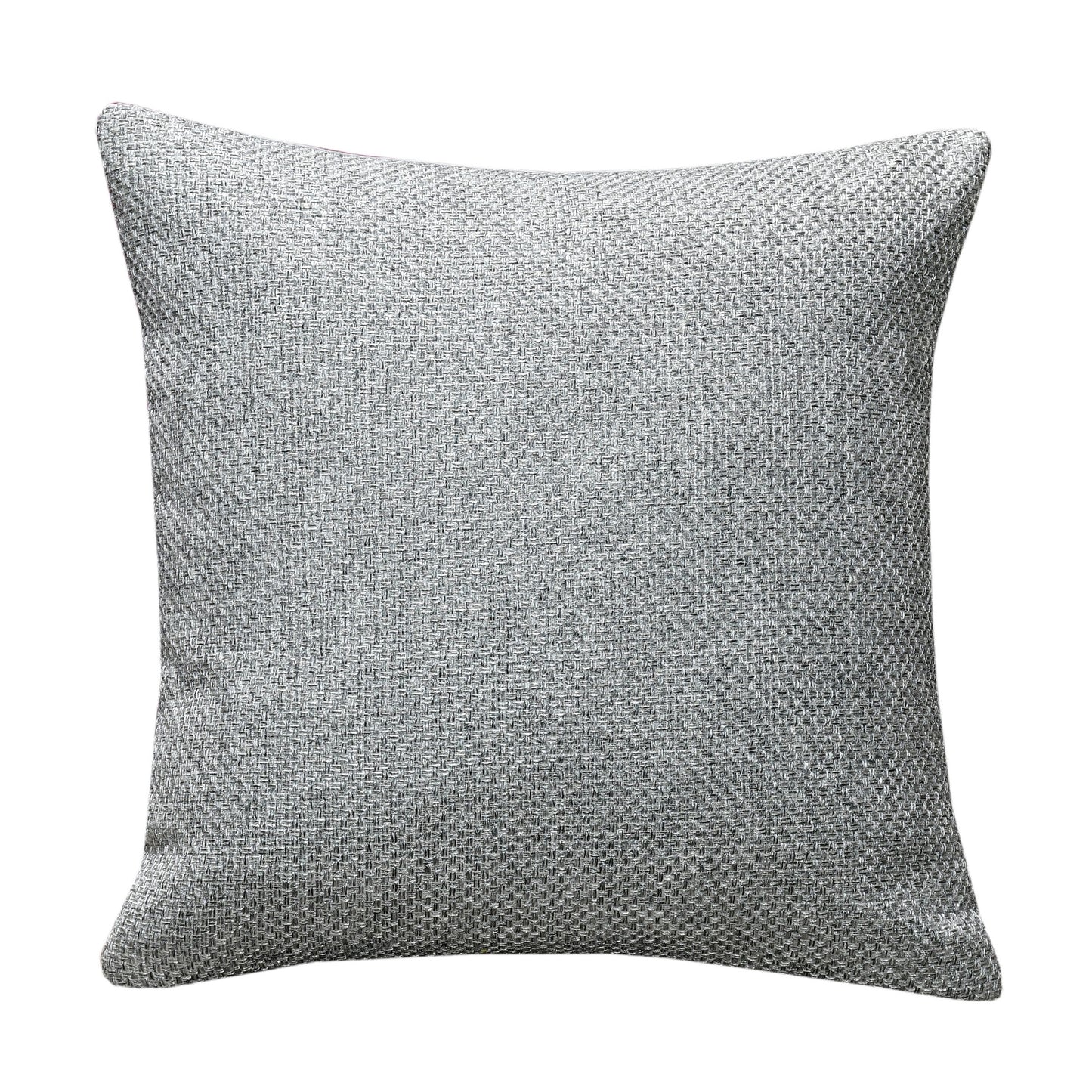 Bigger Fish Set of 5 Plain Jute 16x16 Inch Grey Cushion Covers