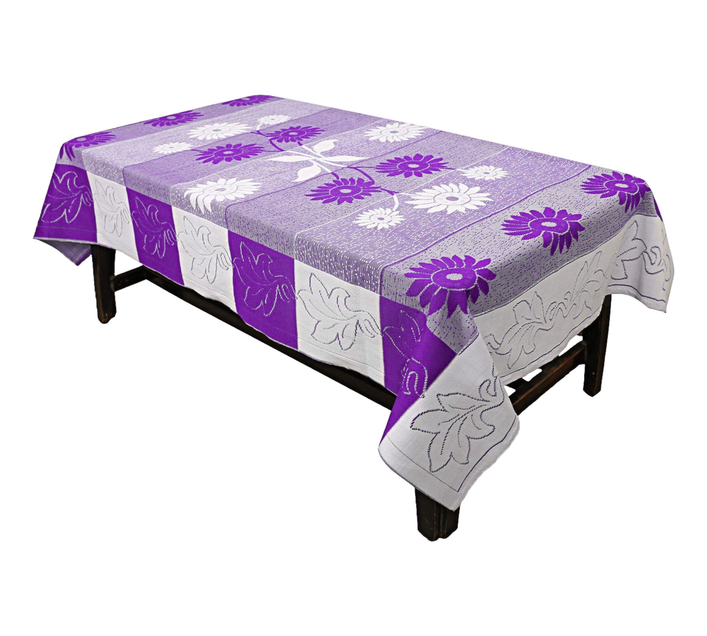 Bigger Fish Poly cotton 40x60 Inch Purple 4 Seater Center Table Cover - Premium Quality & Style