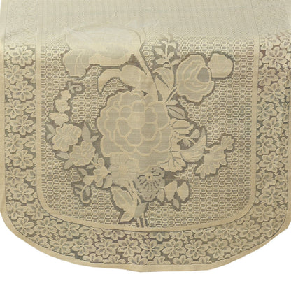 Bigger Fish Poly Cotton Net Fabric 5 Seater Sofa Cover - 10 Pieces (Cream)