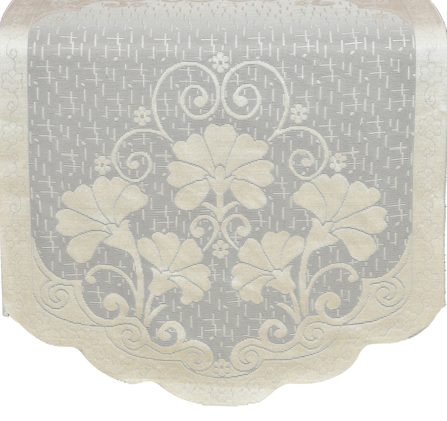 Bigger Fish Poly Cotton Net Fabric 5 Seater Sofa Cover - 10 Pieces (Cream)