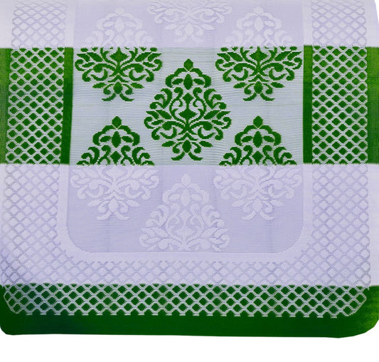 Bigger Fish Poly Cotton Net Fabric 5 Seater Sofa Cover - 10 Pieces (Green)