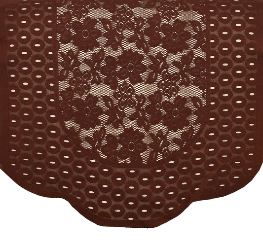 Bigger Fish Poly Cotton Net Fabric 5 Seater Sofa Cover - 10 Pieces (Brown)