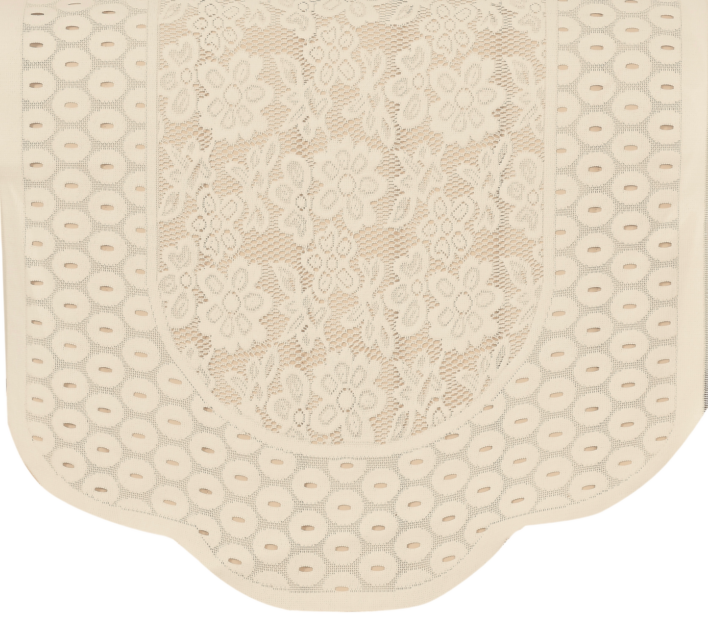 Bigger Fish Poly Cotton Net Fabric 5 Seater Sofa Cover - 10 Pieces (Cream)