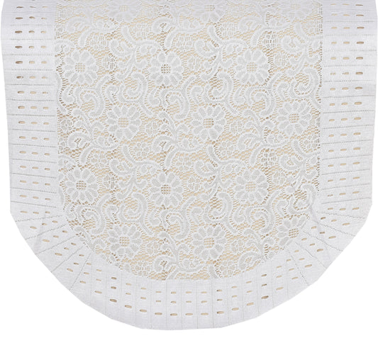 Bigger Fish Poly Cotton Net Fabric 5 Seater Sofa Cover - 10 Pieces (Cream)