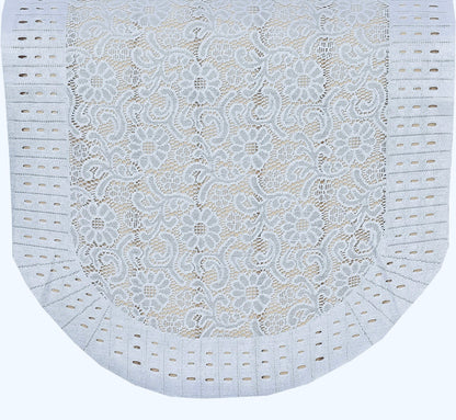 Bigger Fish Poly Cotton Net Fabric 5 Seater Sofa Cover - 10 Pieces (White)