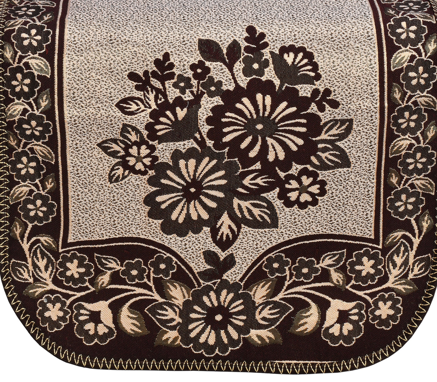 Bigger Fish Poly Cotton Fabric 5 Seater Sofa Cover - 10 Pieces (Coffee)