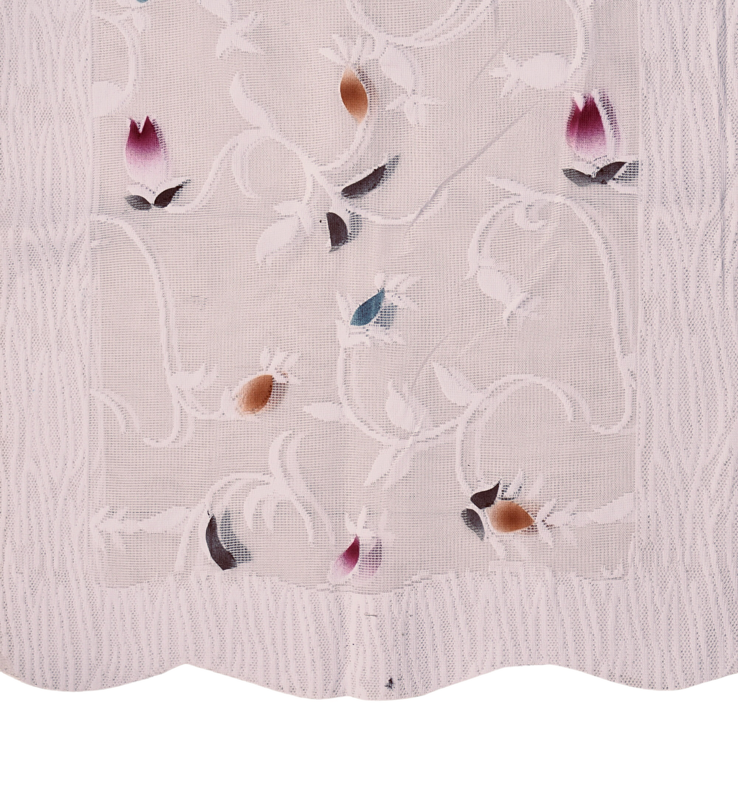 Bigger Fish Poly Cotton Net Fabric 5 Seater Sofa Cover - 10 Pieces (Cream)