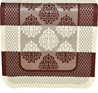 Bigger Fish Poly Cotton Net Fabric 5 Seater Sofa Cover - 10 Pieces (Brown)