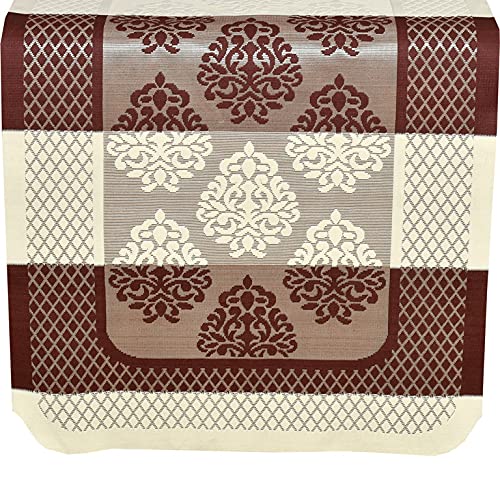 Bigger Fish Poly Cotton Net Fabric 5 Seater Sofa Cover - 10 Pieces (Brown)