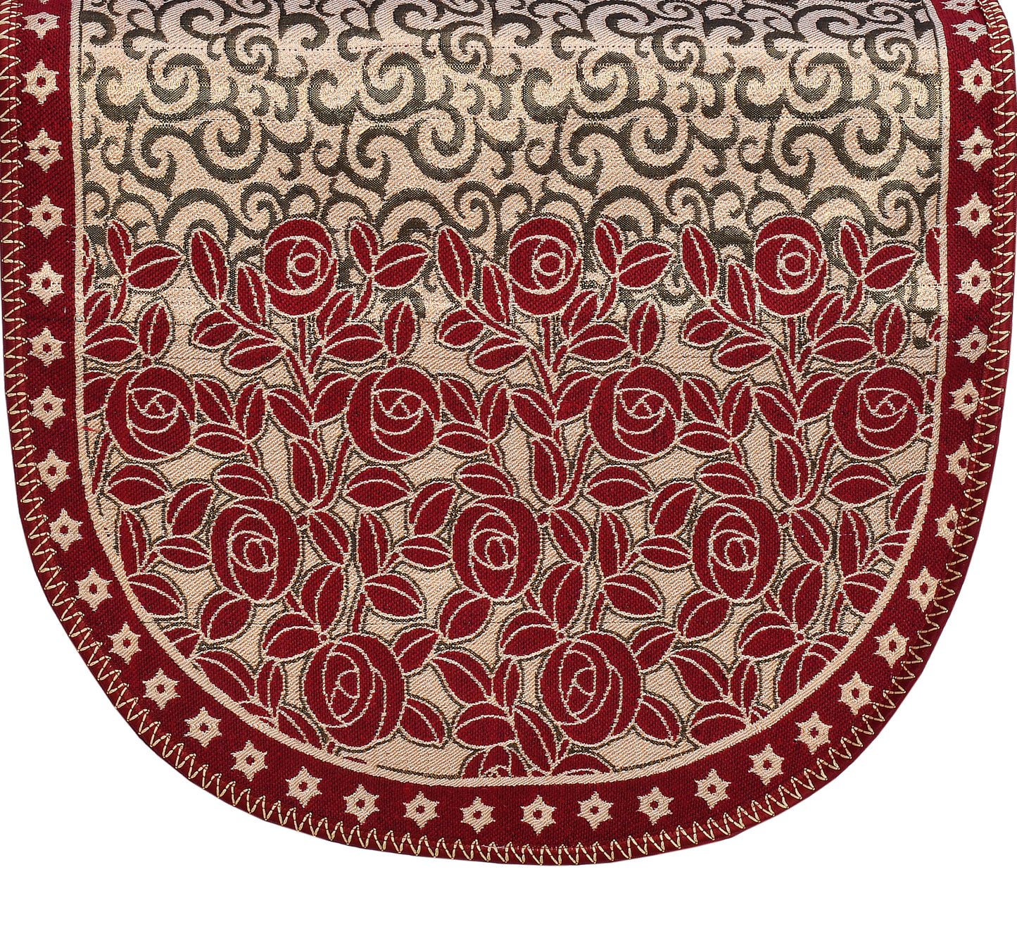 Bigger Fish Poly Cotton Fabric 5 Seater Sofa Cover - 10 Pieces (Maroon)