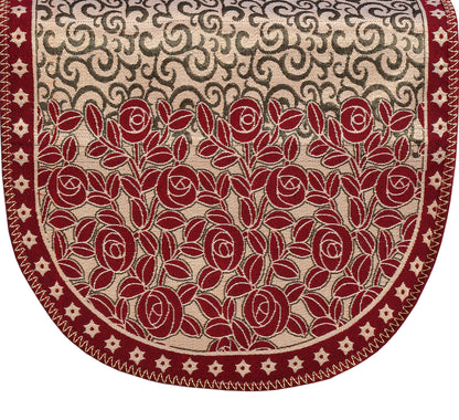 Bigger Fish Poly Cotton Fabric 5 Seater Sofa Cover - 10 Pieces (Maroon)