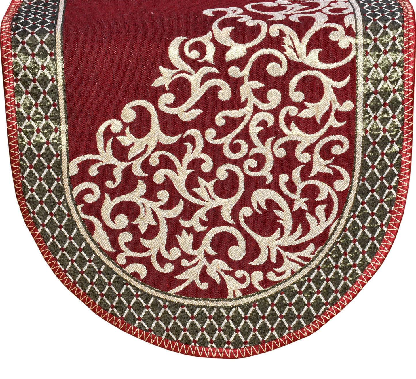 Bigger Fish Poly Cotton  Fabric 5 Seater Sofa Cover - 10 Pieces (Maroon)