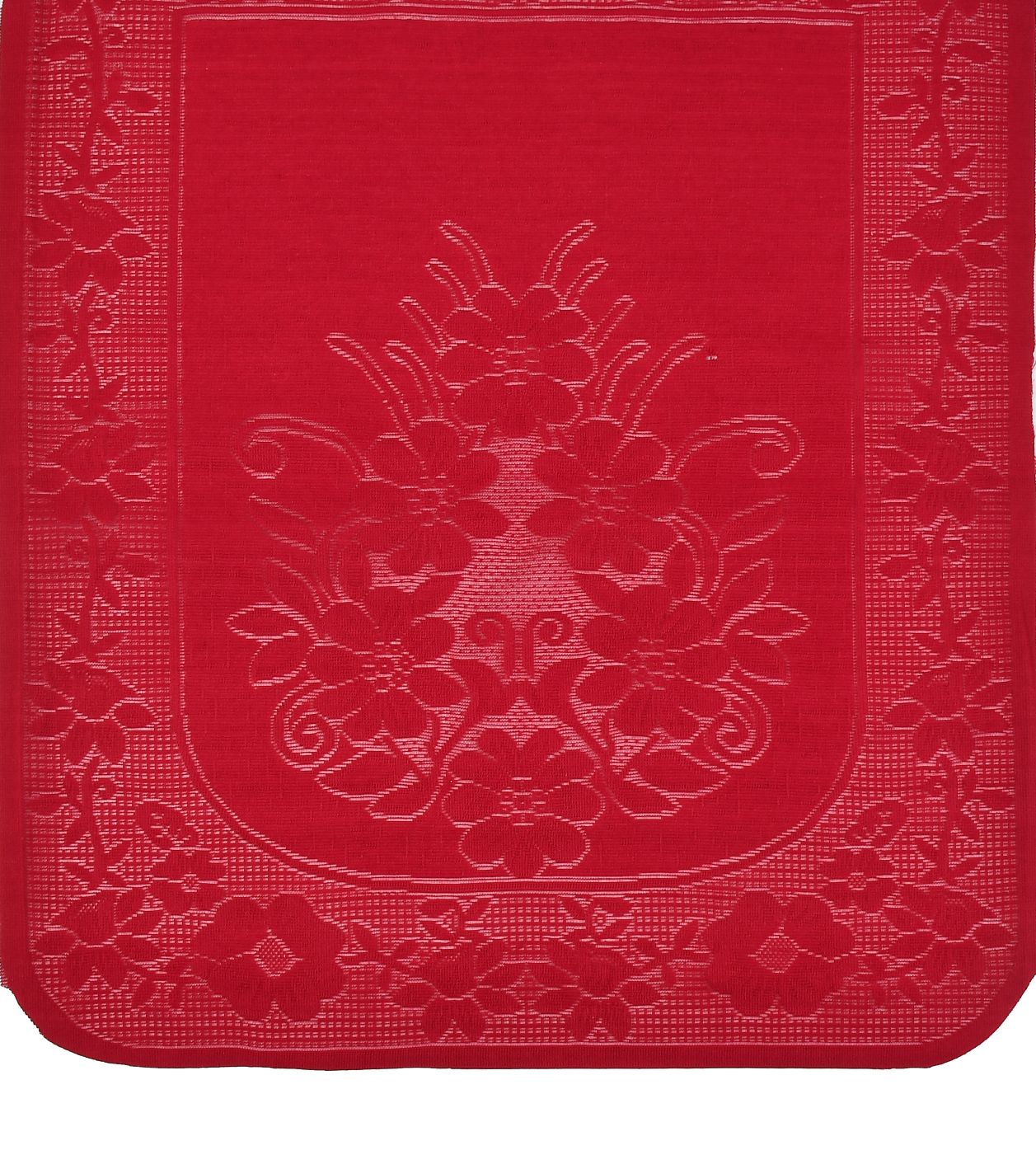 Bigger Fish Poly Cotton Net Fabric Floral Design 5 Seater Sofa Cover with 6 Pcs Arms Cover - 16 Pieces (Maroon)