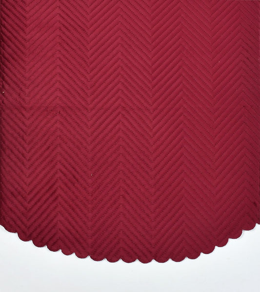 Bigger Fish Poly Cotton Net Fabric Floral Design 5 Seater Sofa Cover with 6 Pcs Arms Cover - 16 Pieces (Maroon)