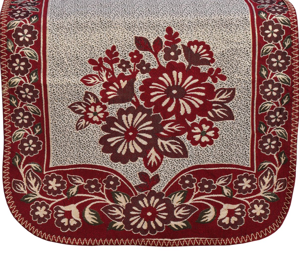 Bigger Fish Poly Cotton Fabric  5 Seater Sofa Cover with 6 Pcs Arms Cover - 16 Pieces (Maroon)