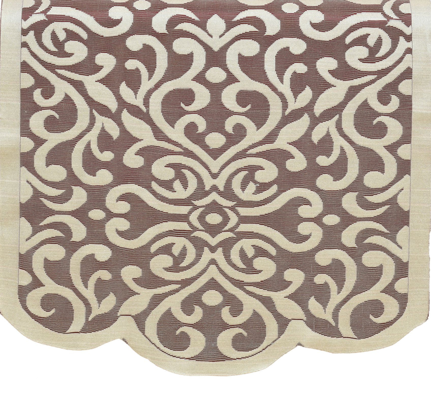 Bigger Fish Poly Cotton Net Fabric Floral Design 5 Seater Sofa Cover with 6 Pcs Arms Cover - 16 Pieces (Maroon)