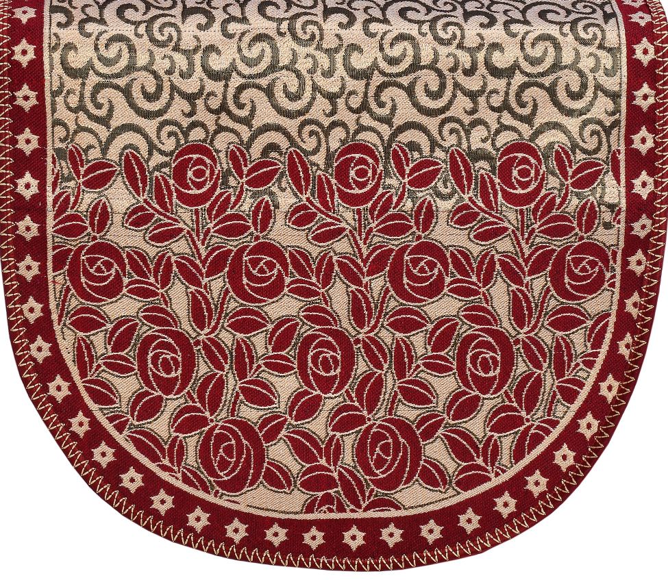 Bigger Fish Poly Cotton  Fabric 5 Seater Sofa Cover with 6 Pcs Arms Cover - 16 Pieces (Maroon)