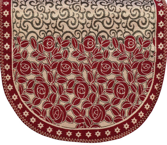 Bigger Fish Poly Cotton  Fabric 5 Seater Sofa Cover with 6 Pcs Arms Cover - 16 Pieces (Maroon)