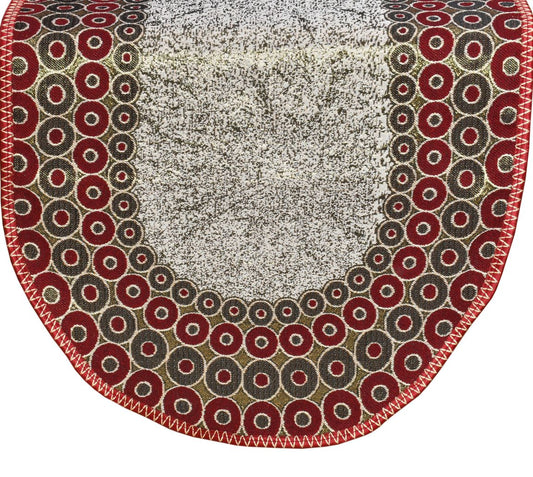 Bigger Fish Poly Cotton  Fabric 5 Seater Sofa Cover with 6 Pcs Arms Cover - 16 Pieces (Maroon)