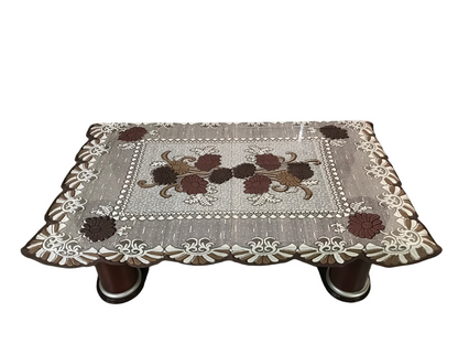 Bigger Fish Poly cotton 40x60 Inch Coffee 4 Seater Center Table Cover - Premium Quality & Style