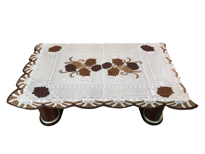 Bigger Fish Poly cotton 40x60 Inch Brown 4 Seater Center Table Cover - Premium Quality & Style