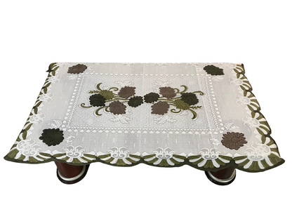 Bigger Fish Poly cotton 40x60 Inch Green 4 Seater Center Table Cover - Premium Quality & Style
