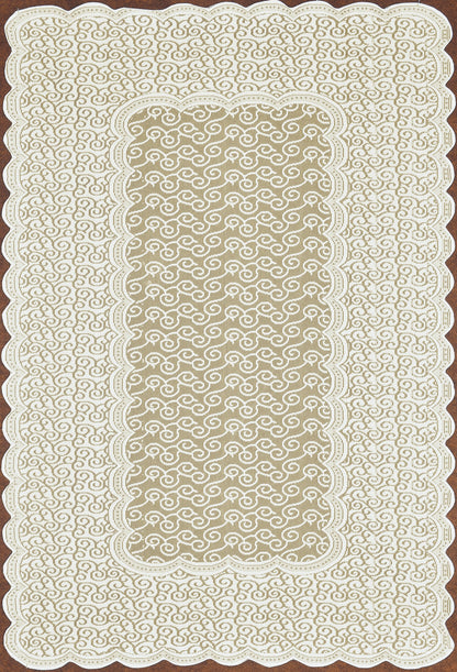 Bigger Fish Poly cotton 40x60 Inch Cream 4 Seater Center Table Cover - Premium Quality & Style
