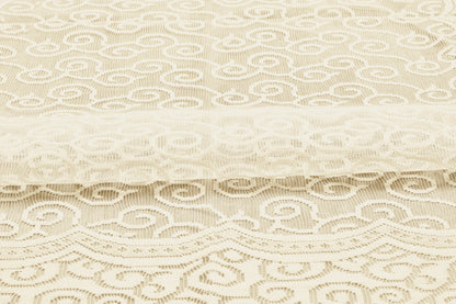 Bigger Fish Poly cotton 40x60 Inch Cream 4 Seater Center Table Cover - Premium Quality & Style