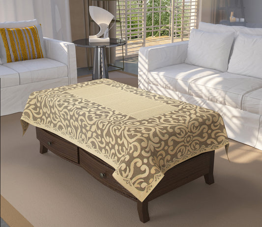 Bigger Fish Poly cotton 40x60 Inch Gold 4 Seater Center Table Cover - Premium Quality & Style