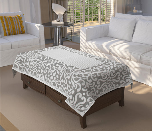 Bigger Fish Poly cotton 40x60 Inch Grey 4 Seater Center Table Cover - Premium Quality & Style