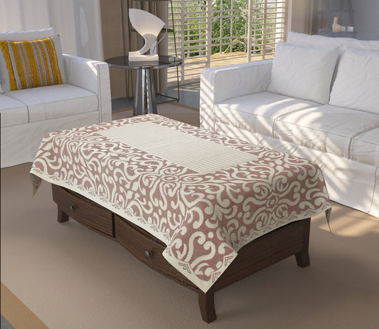 Bigger Fish Poly cotton 40x60 Inch Maroon 4 Seater Center Table Cover - Premium Quality & Style