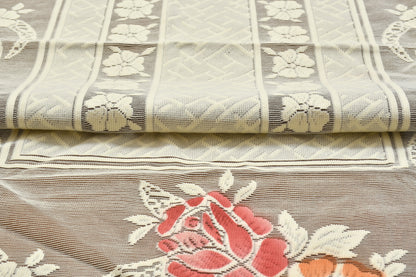 Bigger Fish Poly cotton 40x60 Inch Coffee 4 Seater Semi Rose Center Table Cover - Premium Quality & Style