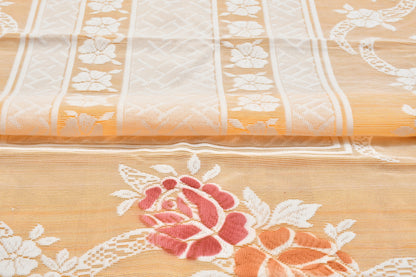 Bigger Fish Poly cotton 40x60 Inch Cream 4 Seater Semi Rose Center Table Cover - Premium Quality & Style