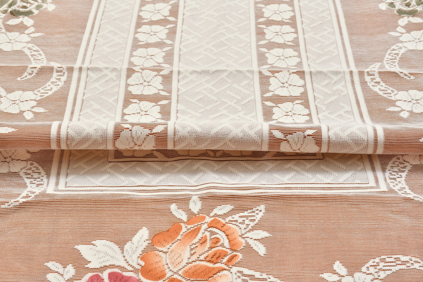 Bigger Fish Poly cotton 40x60 Inch Rust 4 Seater Semi Rose Center Table Cover - Premium Quality & Style