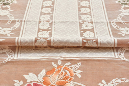 Bigger Fish Poly cotton 40x60 Inch Rust 4 Seater Semi Rose Center Table Cover - Premium Quality & Style