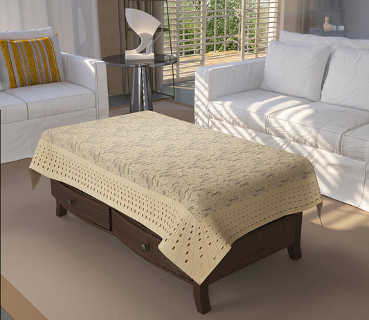 Bigger Fish Silk Fabric 40x60 Inch Fown 4 Seater Silky Center Table Cover - Premium Quality & Style