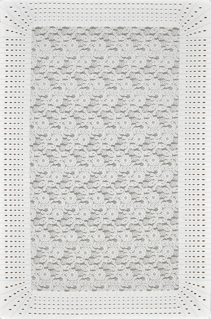 Bigger Fish Silk Fabric 40x60 Inch White 4 Seater Silky Center Table Cover - Premium Quality & Style