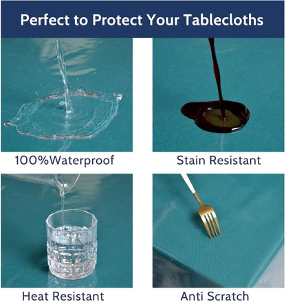 Bigger Fish Waterproof Clear Vinyl Tablecloth 40x60 Inch Waterproof/Oil-Proof Plastic Square Transparent 2-4 Seater Center Table Cover